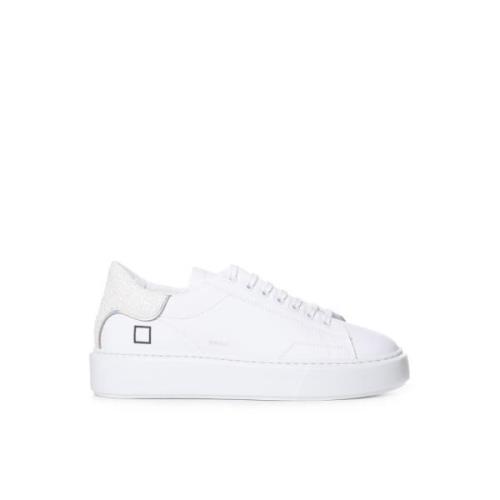 D.a.t.e. Läder Låg Glitter Sneakers White, Dam