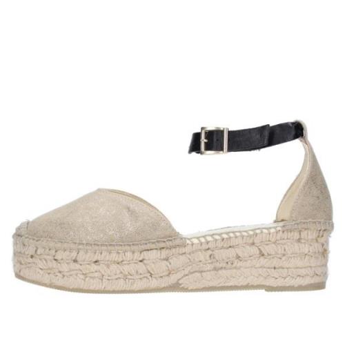 Espadrilles Espadrillos med klack Guld Beige, Dam