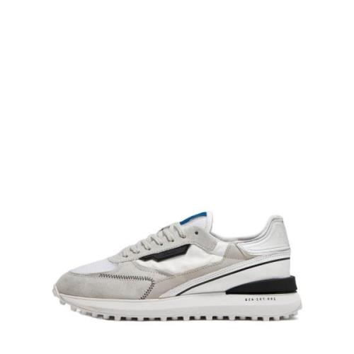 D.a.t.e. Vita Lädersneakers med Gula Accenter White, Herr