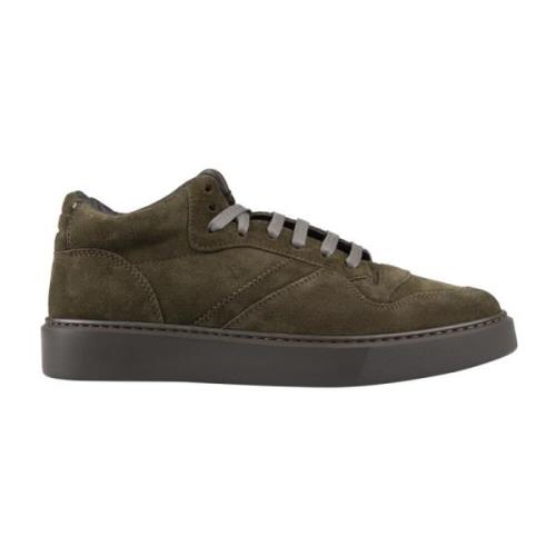 Doucal's Gröna Högtoppade Sneakers i Mocka Green, Herr