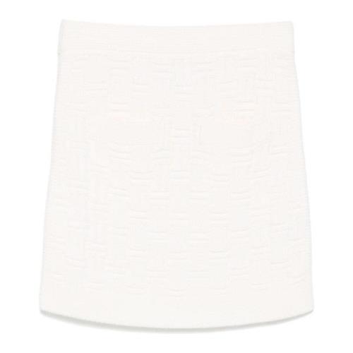 Casablanca Vit Column Stitch Mini Kjol White, Dam