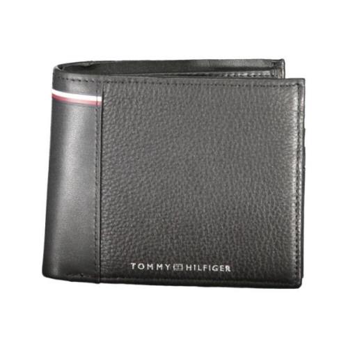 Tommy Hilfiger Svart läderplånbok med flera funktioner Black, Herr