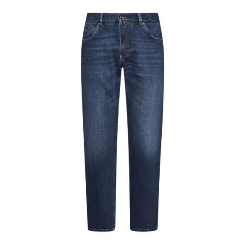 Dolce & Gabbana Marinblå Straight Leg Jeans Blue, Herr