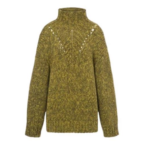 Alberta Ferretti Mysig hög hals tröja Green, Dam