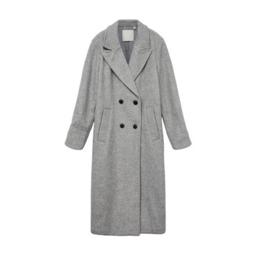 Vero Moda Elegant dubbelknäppt lång kappa Gray, Dam