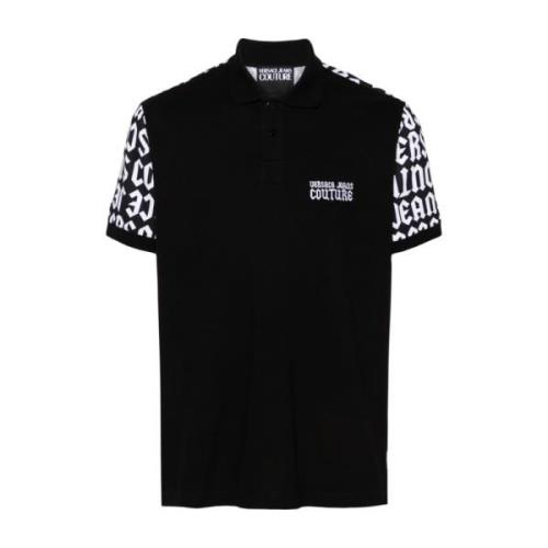 Versace Jeans Couture Svart Polo Tröja för Män Black, Herr