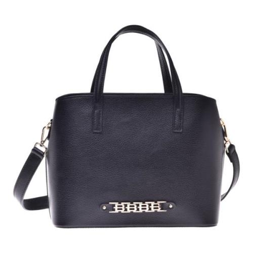 Baldinini Tote bag in black tumbled leather Black, Dam