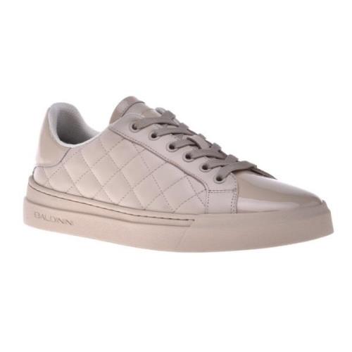 Baldinini Trainers in vanilla quilted leather and patent leather Beige...