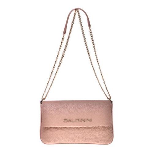 Baldinini Shoulder bag in nude tumbled leather Beige, Dam