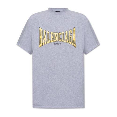 Balenciaga T-shirt med tryckt logotyp Gray, Herr