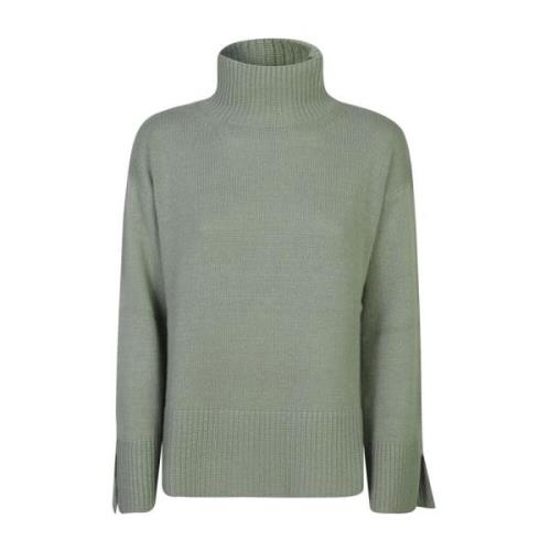 Le Tricot Perugia Grön Turtleneck Stickad Sweatshirt Aw24 Green, Dam