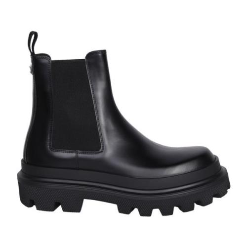 Dolce & Gabbana Svarta Ankelboots för Män Black, Herr