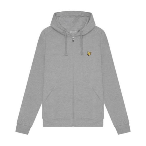 Lyle & Scott Fleece Hoodie Med Hel Dragkedja Gray, Herr