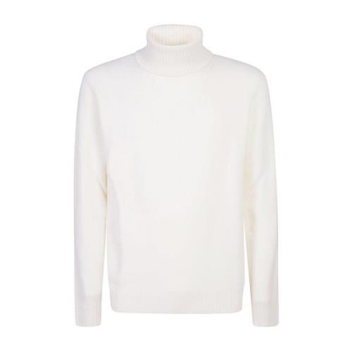 Roberto Collina Vit Turtleneck Stickat för Män White, Herr