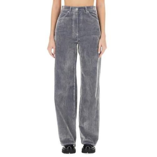 Msgm Löst Passande Denimbyxor Gray, Dam