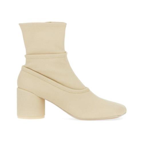 MM6 Maison Margiela Anatomiska Biker Hälstövlar Beige, Dam