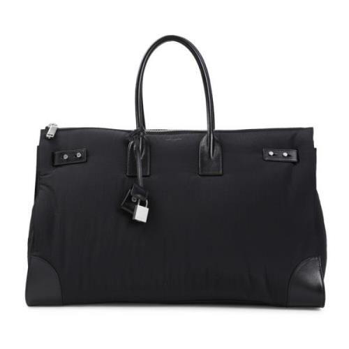 Saint Laurent Modern Läder Duffle Väska Black, Herr