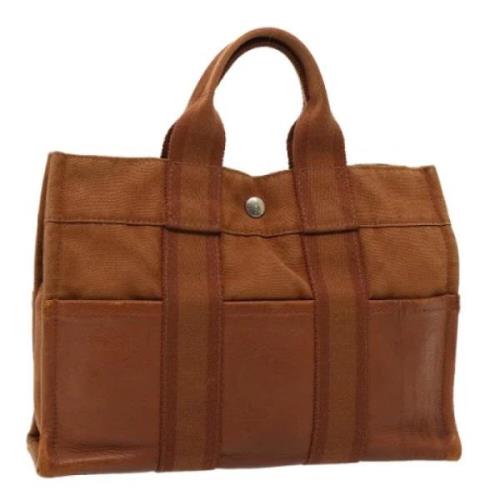 Hermès Vintage Pre-owned Canvas handvskor Brown, Dam