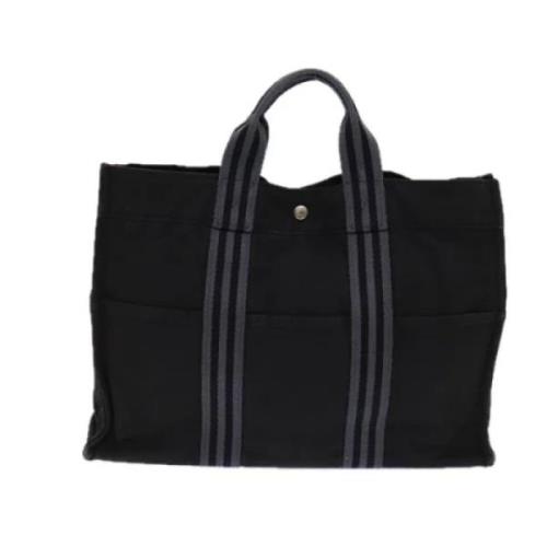 Hermès Vintage Pre-owned Canvas handvskor Black, Dam