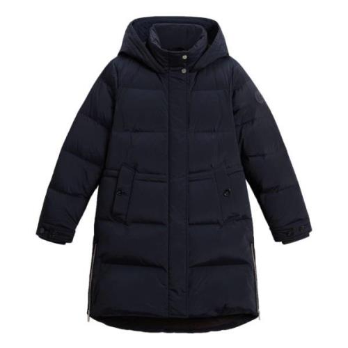 Woolrich Blå Parka med Dragkedjedetaljer Blue, Dam