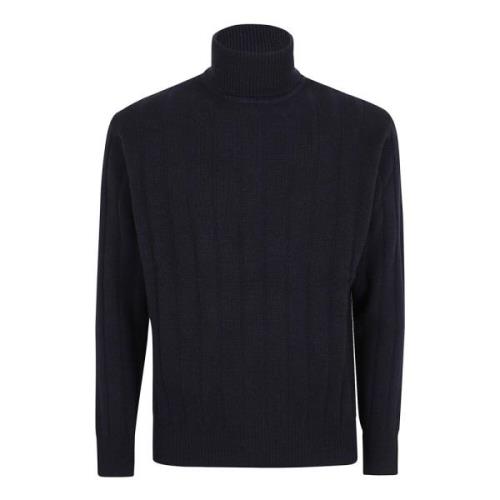 Lardini Lyxig Turtleneck Stickad Tröja Blå Blue, Herr