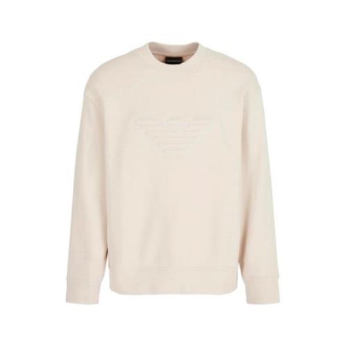 Armani Beige Jersey med Logo Beige, Herr