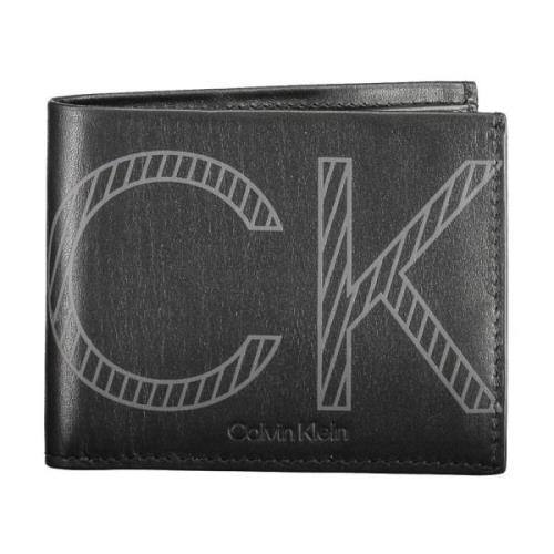 Calvin Klein Svart Läderplånbok med RFID-blockering Black, Unisex