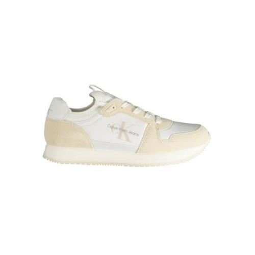 Calvin Klein Vita polyester sneakers med kontrastdetaljer White, Herr