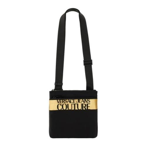 Versace Jeans Couture Logo Messenger Väska för Män Black, Herr