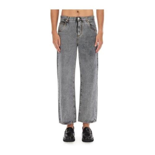 Etro Klassiska Straight Fit Denim Jeans Gray, Herr