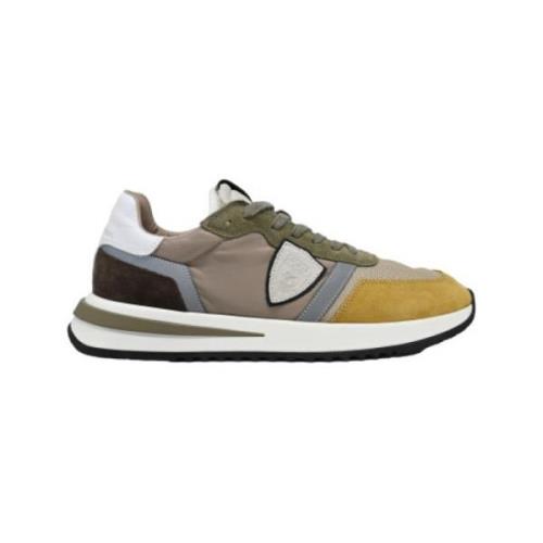 Philippe Model Stiliga Sneakers i Senap och Taupe Multicolor, Herr