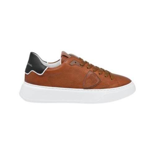 Philippe Model Temple Low Man Sneakers Cognac Brown, Herr