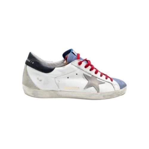 Golden Goose Vit Blå Superstar Sneakers för Män White, Herr