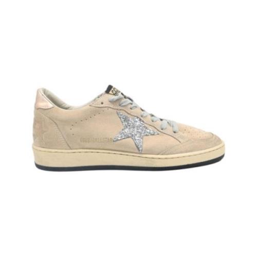 Golden Goose Beige Silver Glitter Stjärna Sneakers Beige, Dam