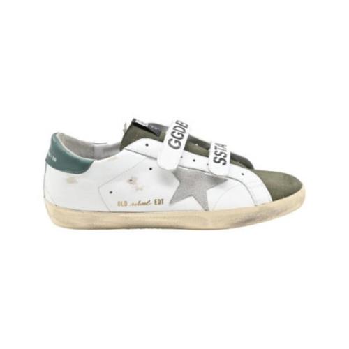 Golden Goose Old School White Green Sneakers Multicolor, Herr