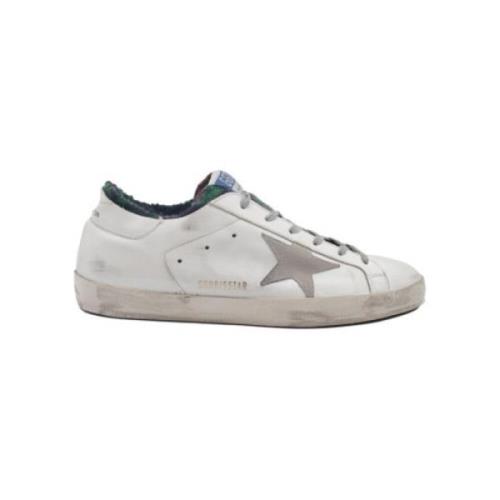 Golden Goose Vit Grön Shearling Superstar Sneakers White, Herr