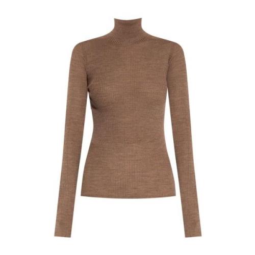 Sportmax Brun Ull Turtleneck Topp Kvinnor Brown, Dam