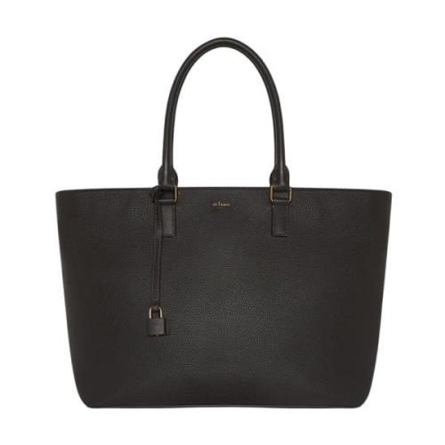 Kiton Elegant Kalvskinn Toteväska Black, Dam