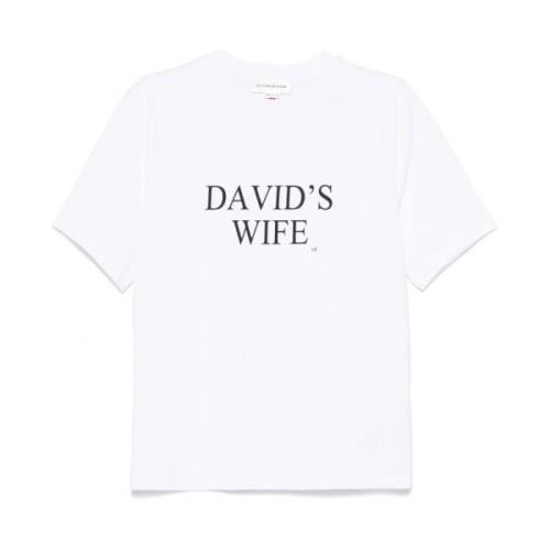 Victoria Beckham Vita Bomull Slogan Print T-shirts White, Dam