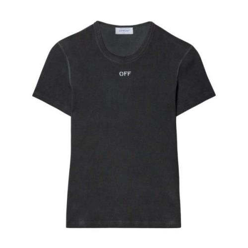 Off White Grå T-shirts och Polos med Logotyp Gray, Dam