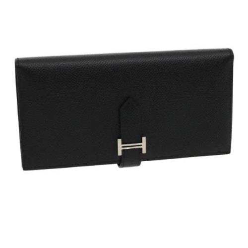 Hermès Vintage Pre-owned Leather Wallet Black, Dam