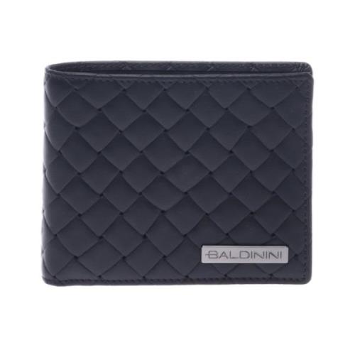 Baldinini Document holder in black with a woven print Black, Herr