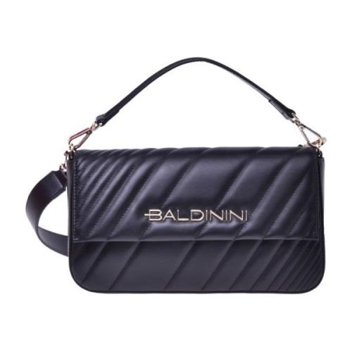 Baldinini Shoulder bag in black quilted leather Black, Dam