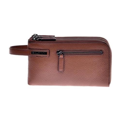 Baldinini Wallet in tumbled leather Brown, Herr