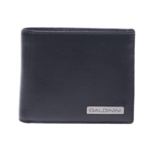 Baldinini Document holder in black palmellato leather Black, Herr