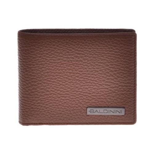 Baldinini Wallet in tumbled leather Brown, Herr