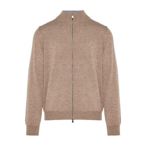 Corneliani Lyxig Ull Cashmere Kofta Brown, Herr