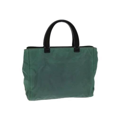 Prada Vintage Pre-owned Nylon handvskor Green, Dam