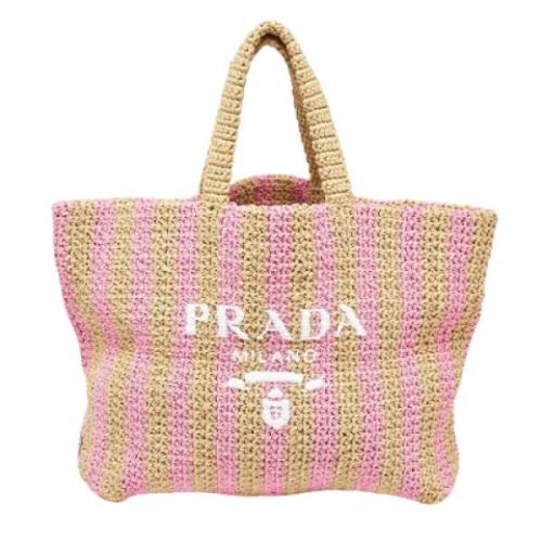 Prada Vintage Pre-owned Raffia prada-vskor Pink, Dam