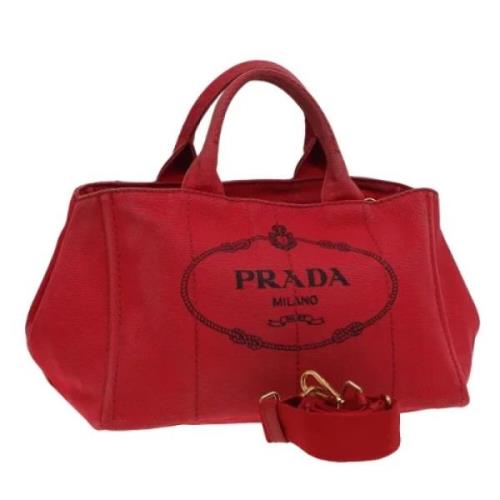 Prada Vintage Pre-owned Canvas prada-vskor Red, Dam